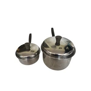 Vintage Revere Ware 1801 4 Piece - Set Of 2 Saucepans With Lids